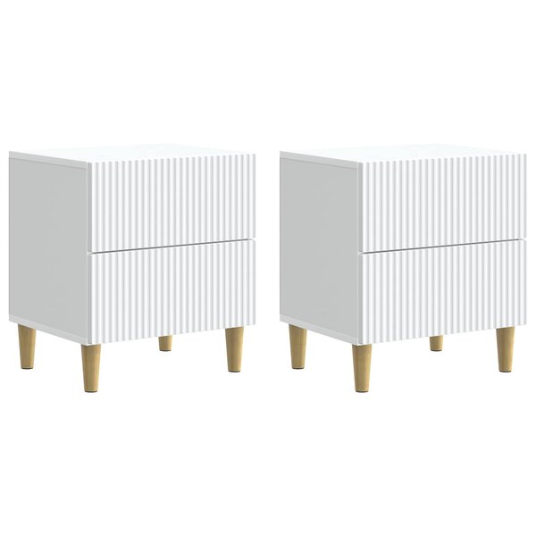 vidaXL Cabinet de chevet 2 pièces Blanc 43 x 34 5 x 48 cm