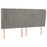 vidaXL Tête de lit avec oreilles Gris clair 183x23x118/128 cm Velours
