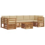 vidaXL Ensemble de canapés d'extérieur 8 Pièces Naturel et Beige
