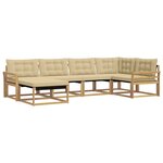 vidaXL Ensemble de canapés d'extérieur 6 pc Blanc et Beige