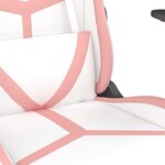 vidaXL Chaise de jeu Blanc et rose Similicuir