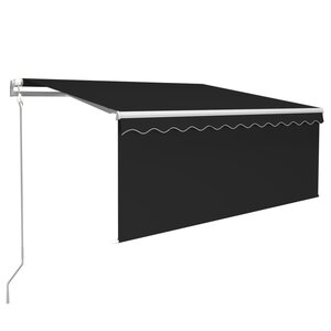 vidaXL Auvent automatique capteur de vent et LED 3x2 5 m Anthracite
