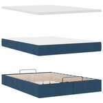 VidaXL Cadre de lit ottoman avec matelas bleu 140x190 cm tissu