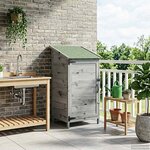 vidaXL Abri de jardin Gris 59 x 56 x 113 5 cm Bois d'ingénierie