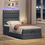 vidaXL Cadre de lit ottoman avec matelas gris foncé 100x200 cm tissu