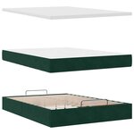 vidaXL Cadre de lit ottoman avec matelas vert foncé 140x190 cm velours