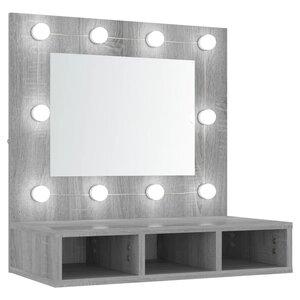 vidaXL Armoire à miroir avec LED Sonoma gris 60x31 5x62 cm