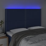 vidaXL Tête de lit à LED Bleu 144x5x118/128 cm Tissu