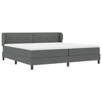 Lit Box Spring vidaXL avec Matelas Gris Foncé 200x200 cm Tissu