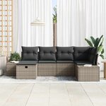 vidaXL Ensemble de Canapés avec coussin 7 Pièces polyrotin