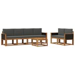 vidaXL Ensemble de canapés d'extérieur 6 pc Naturel et Anthracite