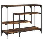 vidaXL Table console avec étagères chêne fumé 100x35x75 cm