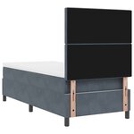 Lit Box Spring vidaXL avec Matelas Gris Foncé 90x200 cm Velours