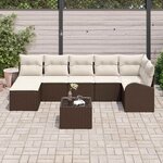 vidaXL Ensemble de canapé de jardin 8 Pièces Marron Poly rotin