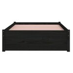 vidaXL Cadre de lit sans matelas noir bois massif 90x190 cm