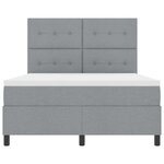 vidaXL Lit à ressorts avec matelas Gris clair 140 x 190 cm tissu