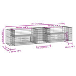 vidaXL Banc de jardin avec panier en gabion bois massif de pin