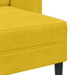 vidaXL Canapé 2 places avec méridienne en L jaune 125 cm velours