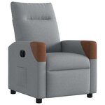vidaXL Fauteuil inclinable électrique Gris clair Tissu
