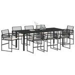 vidaXL Ensemble de salle à manger pour jardin 9 Pièces Noir Poly rotin