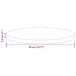 vidaXL Plateau de table Autre Marron foncé Ø 50 x 2.5 cm Chêne massif