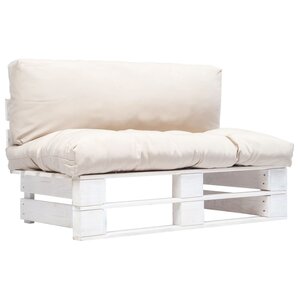 vidaXL Canapé de jardin palette avec coussins sable Pinède