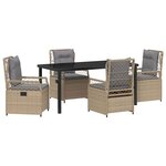 vidaXL Ensemble de salle à manger pour jardin 5 Pièces Beige polyrotin