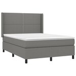 vidaXL Sommier à lattes de lit matelas LED Gris foncé 140x190 cm Tissu