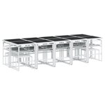 vidaXL Ensemble à manger de jardin avec coussins 15Pièces blanc textilène