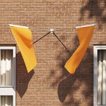 vidaXL Support de drapeau pour 2 drapeaux monté au mur en acier argenté