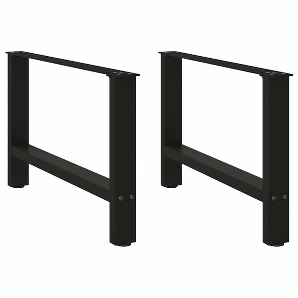 vidaXL Pieds de table basse Noir 2 pièces 70 x (42-43) cm Acier