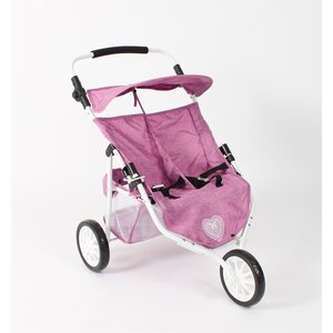 Bayer Chic 2000 697-62 - Poussette Jogger 3 roues pour poupées jumelles