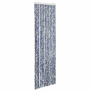 vidaXL Moustiquaire Bleu blanc et argenté 56x185 cm Chenille