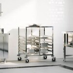 vidaXL Chariot à plateaux 12 bacs GN 75x55x87 cm acier inoxydable