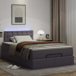 VidaXL Lit ottoman avec matelas & LED gris 120x190cm similicuir