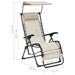 vidaXL Chaise pliable de terrasse Textilène Crème