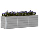 vidaXL Jardinière Gris clair 240 x 80 x 75 cm Acier
