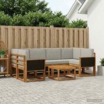 vidaXL Ensemble de canapés d'extérieur 5 pc Naturel et gris clair