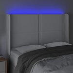 vidaXL Tête de lit à LED Blanc 147x16x118/128 cm Similicuir
