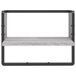 vidaXL Étagère murale avec barre sonoma gris 40x25x30 cm