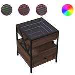 vidaXL Table basse avec LED Infinity chêne marron 40x40x51 cm