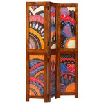 vidaXL Paravent 3 Panneaux Marron Miel 35x1 5x160 cm Bois Massif Acacia