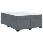 vidaXL Cadre de lit avec matelas Gris foncé 160 x 200 cm Velours
