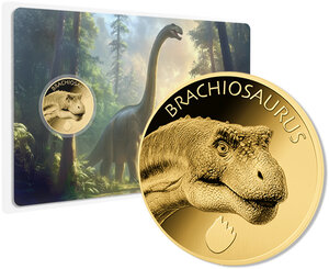 Monnaie BRACHIOSAURUS Primeval Giants 1/1000 Oz Medaille Or