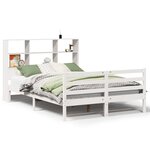 vidaXL Lit bibliothèque sans matelas blanc 140x200 cm bois pin massif