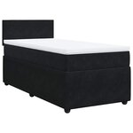 vidaXL Sommier à lattes de lit avec matelas Noir 100x200 cm Velours
