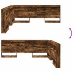 vidaXL Tête de lit de rangement Chêne fumé 180 cm Bois d'ingénierie