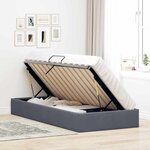 vidaXL Lit de Rangement avec matelas Gris foncé 100 x 203 cm Velours
