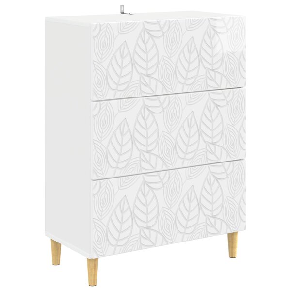 vidaXL Armoire à tiroirs Blanc brillant 66 x 34 5 x 90 cm