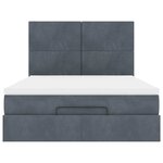 vidaXL Cadre de lit ottoman avec matelas gris foncé 140x190 cm velours